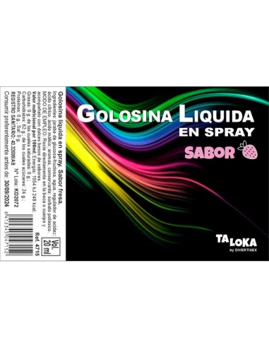 Golosina Líquida en Spray Sabor Fresa 20 ml|A Placer