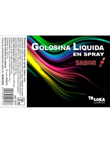 Golosina Líquida en Spray Sabor Cola 20 ml|A Placer