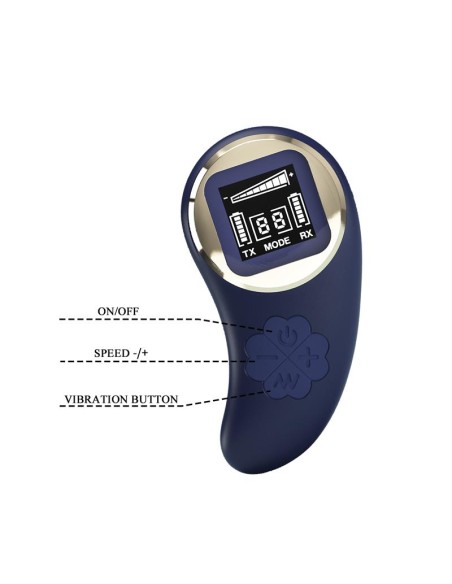 Mina Huevo Vibrador con Control Remoto Pantalla Digital Azul