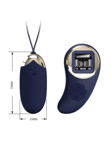 Mina Huevo Vibrador con Control Remoto Pantalla Digital Azul