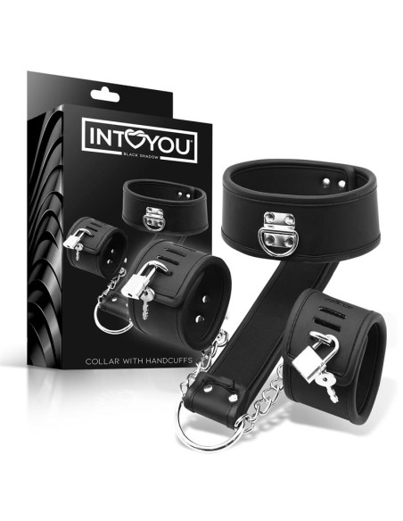 Set de Collar con Esposas y para Munecas Cuero Vegano Set de Collar con Esposas y para Munecas Cuero Vegano