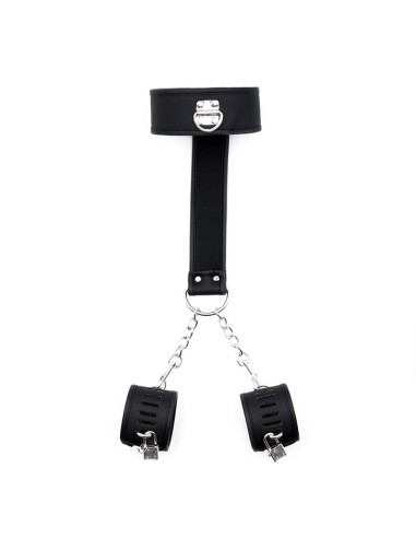Set de Collar con Esposas y para Munecas Cuero Vegano