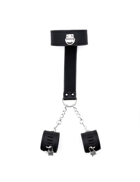 Set de Collar con Esposas y para Munecas Cuero Vegano Set de Collar con Esposas y para Munecas Cuero Vegano