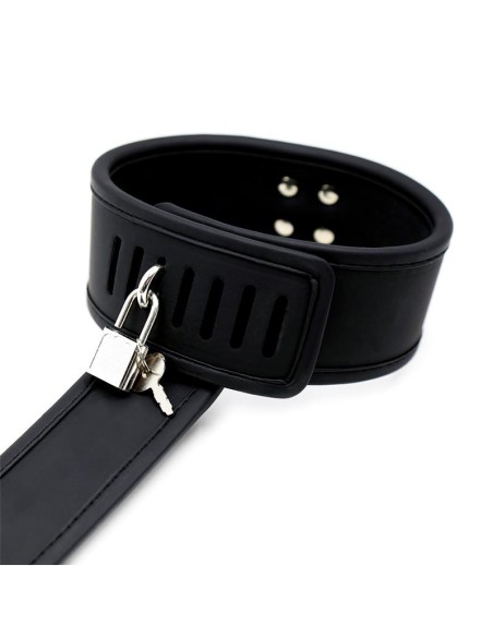 Set de Collar con Esposas y para Munecas Cuero Vegano Set de Collar con Esposas y para Munecas Cuero Vegano