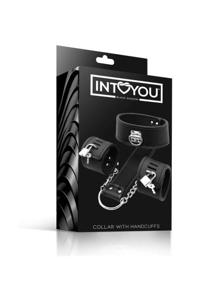 Set de Collar con Esposas y para Munecas Cuero Vegano Set de Collar con Esposas y para Munecas Cuero Vegano