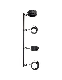 Barra Separadora Rigida Desmontable y 4 Esposas Desmontables Neopreno y Cuero Vegano 2