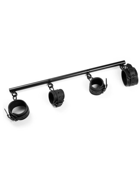 Barra Separadora Rigida Desmontable y 4 Esposas Desmontables Neopreno y Cuero Vegano Barra Separadora Rigida Desmontable y 4 Esposas Desmontables Neopreno y Cuero Vegano