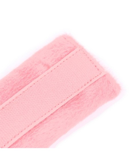 Esposas de Tela con Velcro para Munecas con Pelo Largo Rosa