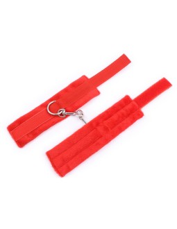 Esposas de Tela con Velcro para Munecas con Pelo Largo Rojo 2