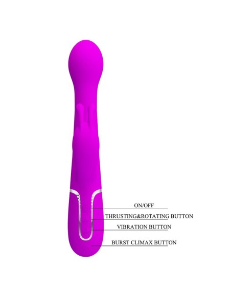 Vibrador con Thrusting y Bolas Rotatorias Dejon Rosa Vibrador con Thrusting y Bolas Rotatorias Dejon Rosa
