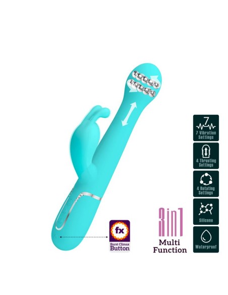 Vibrador con Thrusting y Bolas Rotatorias Dejon Azul Vibrador con Thrusting y Bolas Rotatorias Dejon Azul