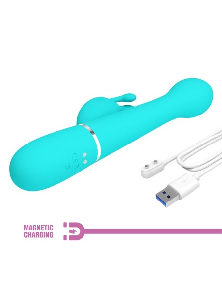Vibrador con Thrusting y Bolas Rotatorias Dejon Azul Vibrador con Thrusting y Bolas Rotatorias Dejon Azul