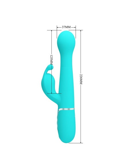 Vibrador con Thrusting y Bolas Rotatorias Dejon Azul Vibrador con Thrusting y Bolas Rotatorias Dejon Azul