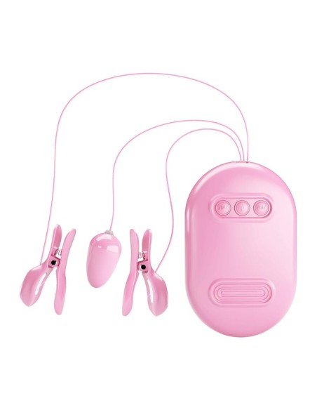 Surprise Box Huevo Vibrador y Pinzas para Pezones con Electro Estimulacion Rosa Surprise Box Huevo Vibrador y Pinzas para Pezones con Electro Estimulacion Rosa
