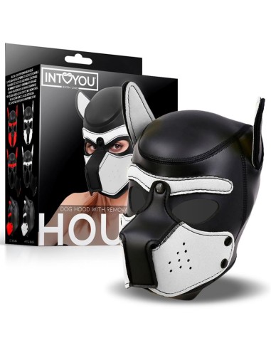 Hound Máscara de Perro Neopreno Hocido Extraíble Negro/Blanco Talla Única|A Placer