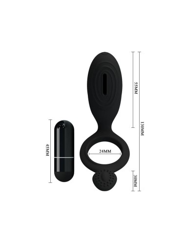 Pretty Love Anillo Vibrador Ethel Color Negro