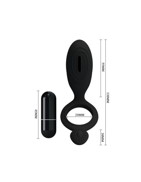 Pretty Love Anillo Vibrador Ethel Color Negro