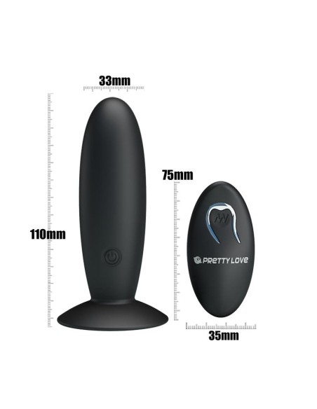 Plug Anal con Control Remoto Color Negro