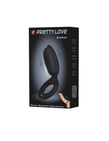 Pretty Love Anillo Vibrador Esther Color Negro