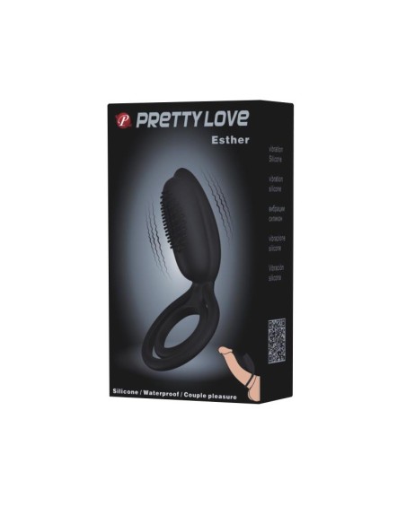 Pretty Love Anillo Vibrador Esther Color Negro