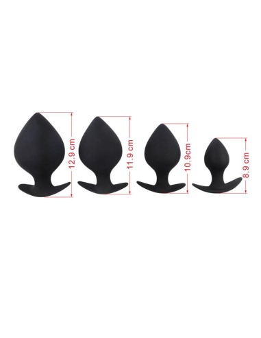 Pack 4 Plug Anales Renegade Spade Silicona Negro|A Placer
