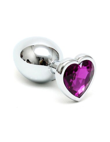 Plug Anal Acero Inox Cristal Corazón Púrpura|A Placer