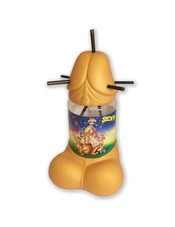 Cubalitro con Forma de Pene 5 Pajitas Gold Edition