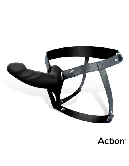 Arnes Strap On con Dildo Hueco Silicona Premium Talla S Negro