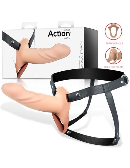 Arnes Strap on con Dildo Hueco Silicona Premium Talla L