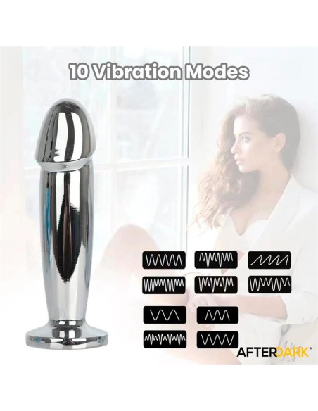Sarmy Plug Anal Cromado con Vibracion USB Magnetico Talla M Sarmy Plug Anal Cromado con Vibracion USB Magnetico Talla M