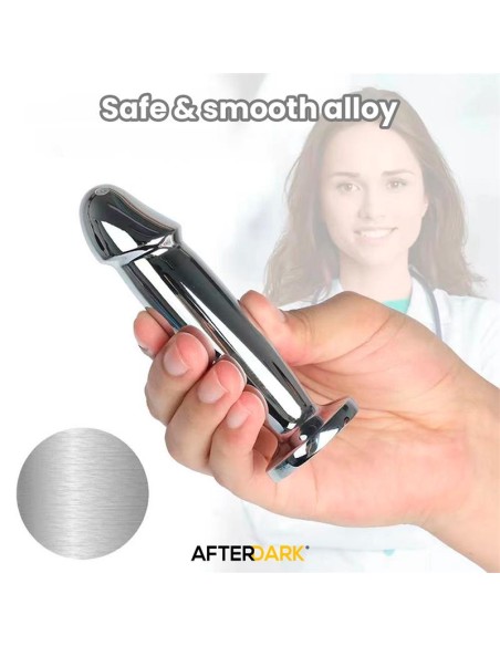 Sarmy Plug Anal Cromado con Vibracion USB Magnetico Talla M Sarmy Plug Anal Cromado con Vibracion USB Magnetico Talla M