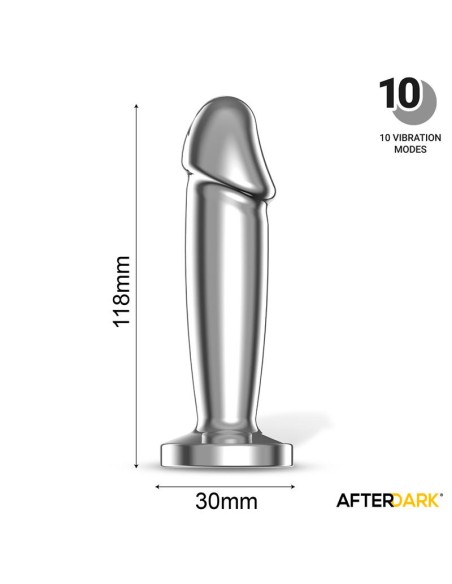 Sarmy Plug Anal Cromado con Vibracion USB Magnetico Talla M Sarmy Plug Anal Cromado con Vibracion USB Magnetico Talla M
