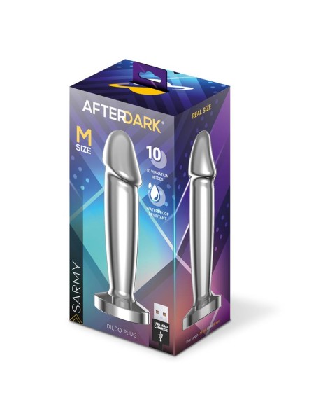 Sarmy Plug Anal Cromado con Vibracion USB Magnetico Talla M Sarmy Plug Anal Cromado con Vibracion USB Magnetico Talla M