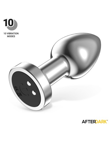 Dimpor Plug Anal Cromado con Vibracion USB Magnetico Talla L