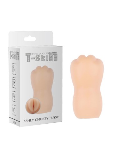 Masturbador Ashly Chubby Vagina T-Skin 13.3 cm Natural|A Placer