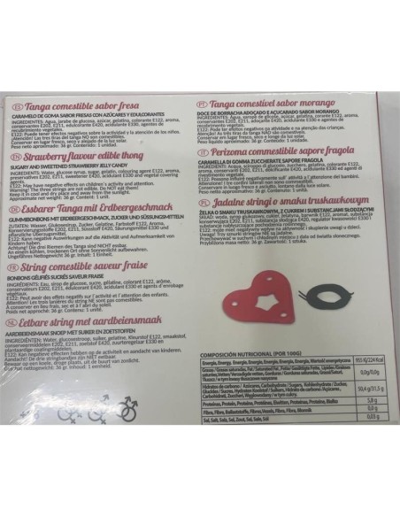 Tanga Comestible Unisex Fresa