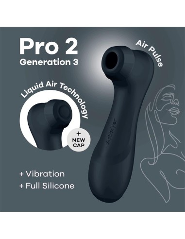 Pro 2 Gener 3 Liquid Air Technology Succión y Vibración Negro|A Placer