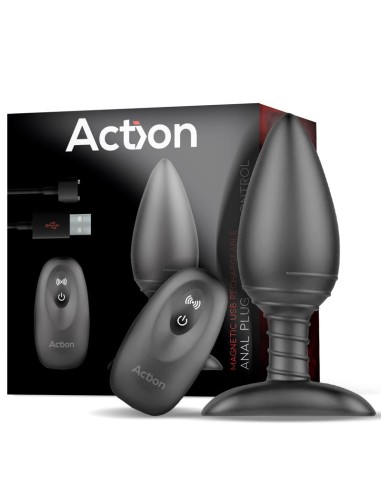 Asher Plug Anal con Control Remoto USB Magnético Negro|A Placer