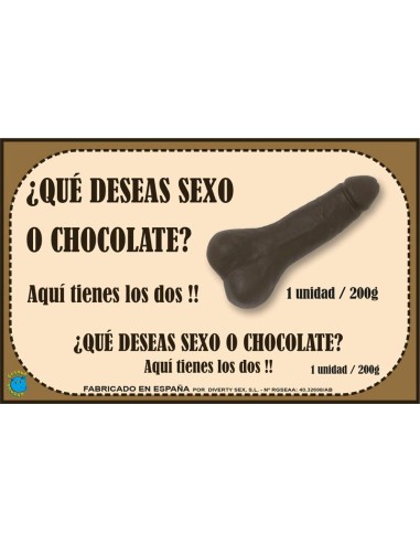 Chocolatina Chocolate Puro Forma de Pene 200 gr|A Placer