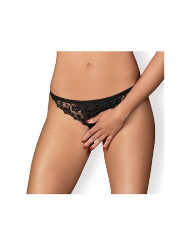 Letica Tanga Abierto Negro|A Placer
