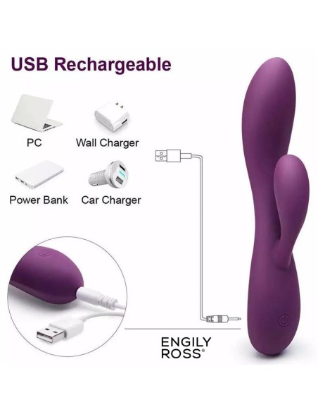 Bacall 30 Vibrador Silicona Liquida Inyectada Doble Motor USB Purpura Bacall 30 Vibrador Silicona Liquida Inyectada Doble Motor USB Purpura