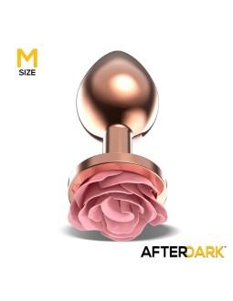 Plug Anal de Metal Oro Rosa con Rosa Rosa en la Base Talla M 2