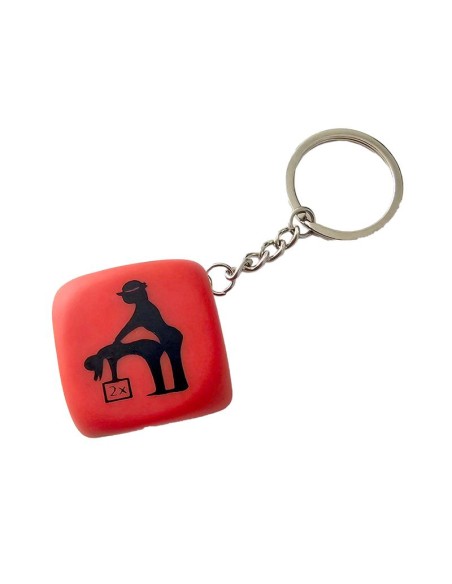 Llavero de Dado de Posturas Rojo