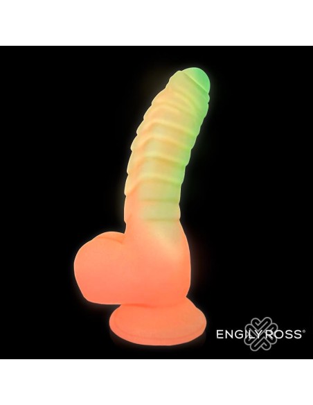 Scalidor Dildo Unicorn Brilla en la Oscuridad Silicona Liquida 18 cm