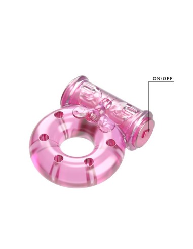 Baile Anillo Vibrador con Preservativo Color Rosa