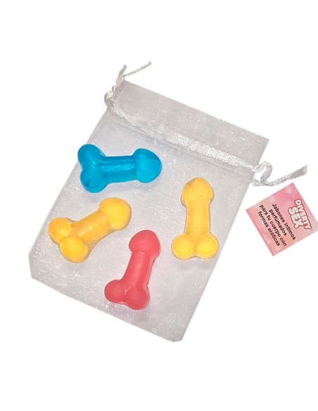 Set de 4 Mini Jabones Forma de Pene de Colores