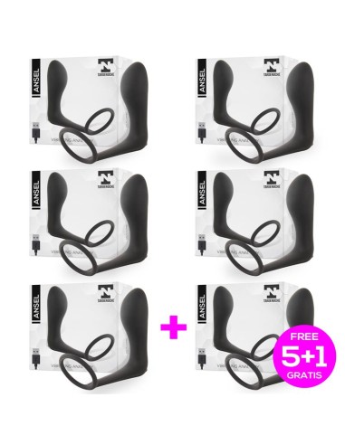 Pack 5+1 Ansel Plug Anal Vibracion y Anillo|A Placer
