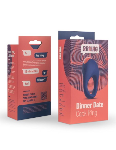 Rring Dinner Date Anillo para el Pene con Vibracion USB Silicona Rring Dinner Date Anillo para el Pene con Vibracion USB Silicona