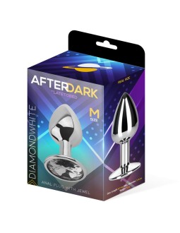 Plug Anal con Jota Color Blanco Diamante Talla M Aluminio 2