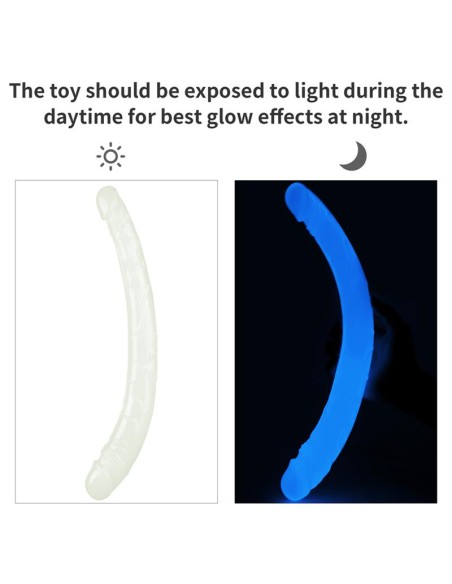 Dildo Doble Lumino 145 Luz Azul